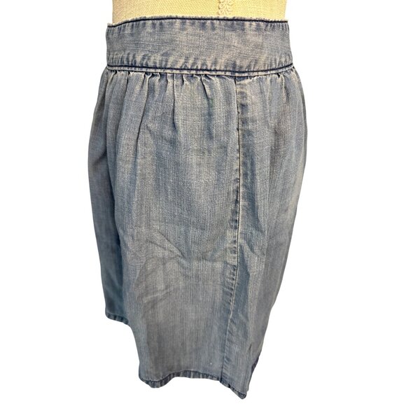 Madewell Denim Mini Skirt With Zipper Closure Pleated Design Womens Size M - Picture 2 of 9